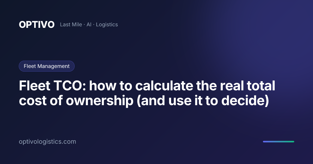 Fleet TCO: total cost of ownership calculation 2026 | Optivo